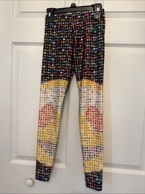Kids Emoji Print Leggings - Multicolor